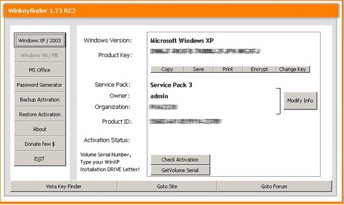 WinKeyFinder 1.73 RC2. Скачать бесплатно.