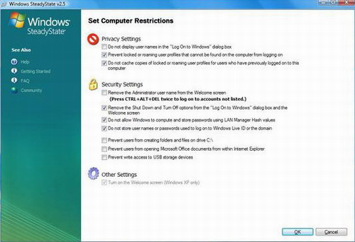 Windows SteadyState 2.5. Скачать бесплатно.