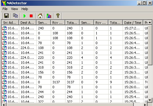 Утилита для мониторинга и анализа сетевого трафика NADetector 1.5. Скачать бесплатно.