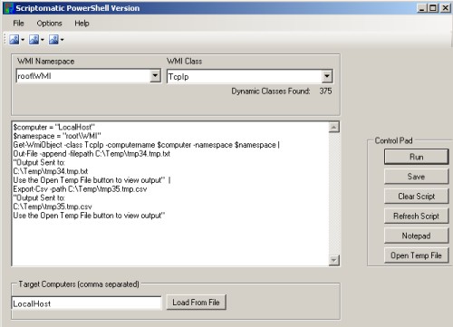 Программная библиотека средств WMI PowerShell ScriptOMatic 1.0. Скачать бесплатно.